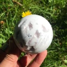 Snow Agate Sphere Druzy Rare Dendritic Crystal Ball Dendrites Indonesia
