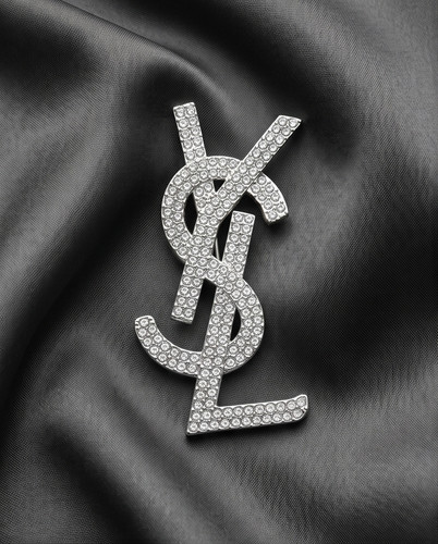 Auth ysl brooch logo silver - auth,