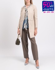 RRP€599 MASSIMO REBECCHI Topcoat IT42 US6 UK10 M Logo Collarless Made in Italy