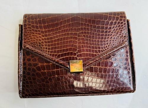 Vintage brown crocodile skin - vintage,