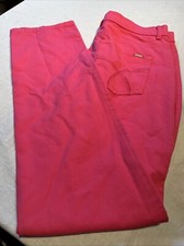OLSEN LISA Ladies Bootleg Pink Colour Jeans Size 14 Leg 33” Button Pocket