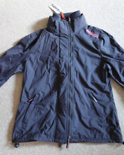 WOMENS SUPERDRY WINDCHEATER TRIPLE ZIP Dark Blue JACKET UK XL EU 42 Brand New