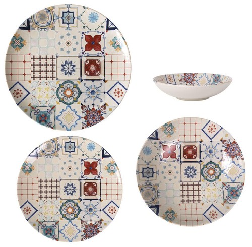 6pcs embossed stoneware - 6pcs,