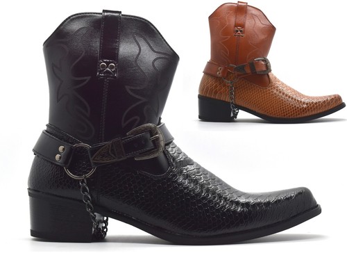 Mens cowboy boots snake - boots, skin