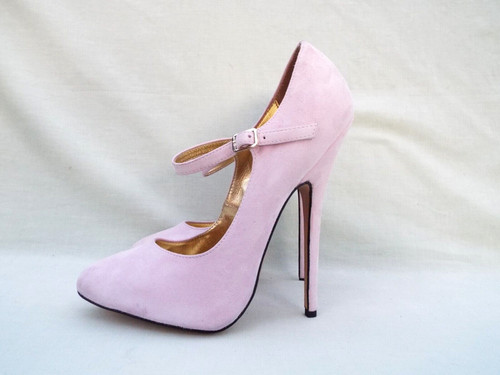 Light pink suede high heel - suede,