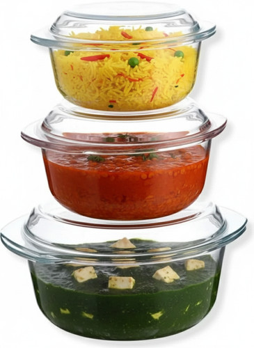 Glass round casserole dish - casserole,