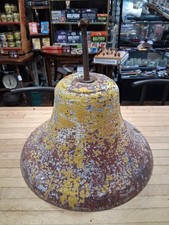 Large Cast Iron Church Bell with Aged Patina Finish
