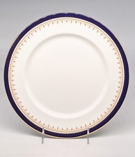 SET 4 Aynsley Bone China Leighton Cobalt and Gold DINNER plates **12 AVAIL**