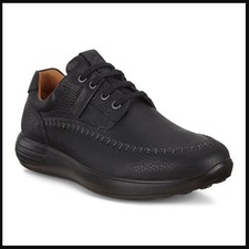 Ecco SOFT 7 RUNNER Black Leather Lace-Up Shoes, UK 11.5 / EU 46, New & Boxed