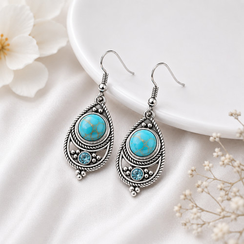 Light blue teardrop - teardrop, dangle