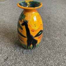 Anita Harris pottery Minos Vase In  Savanna Pattern Giraffe 21cm