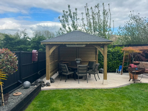 3x3m hipped roof wooden garden - 3x3m,
