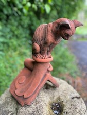 Curious Cat Roof finial 90° angled decorative ridge tile stone ornament NEW