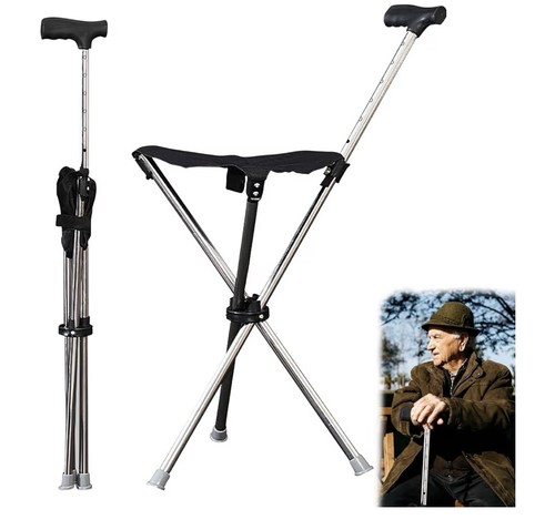 Walking stick seat - walking, foldable