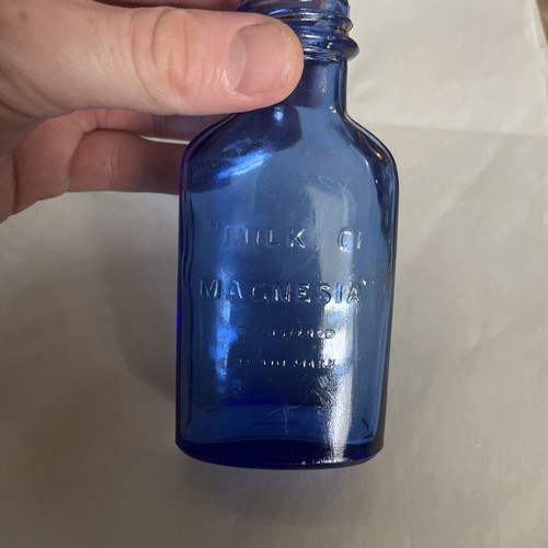Vintage cobalt blue glass milk - vintage,