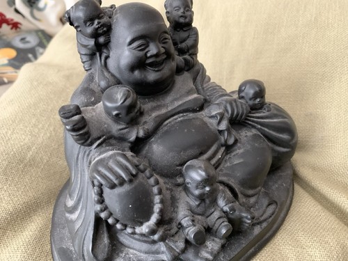 Laughing buddha resin statue - laughing,