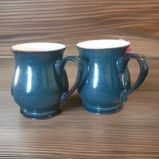 Denby Pottery Greenwich Pattern Craftsman Shape Mugs Made in Stoneware