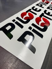 2x PILOTE MOTORHOME Black & Red Sticker Decal Vinyl Multi-Colour Laminated