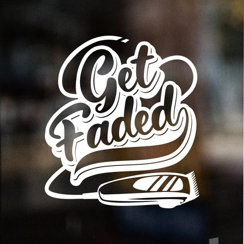Get faded barbershop sign - get,