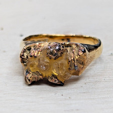 Niza Huang Ring 22ct Gold Sterling Silver Diamond Quartz Stones UK Ring Size R