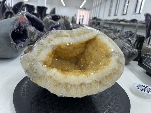 Natural citrine geode cave - citrine,