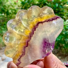 179g natural fluorite quartz carved shell bowl crystal spiritual therapy gift