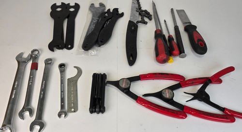 Mixed bicycle workshop - bicycle, tool