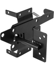 Heavy Duty Self-Locking Gate Latch for Wood/Pvc Fence, Steel, Black, Post Mount