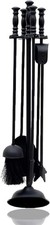 4pc Black Fireplace Companion