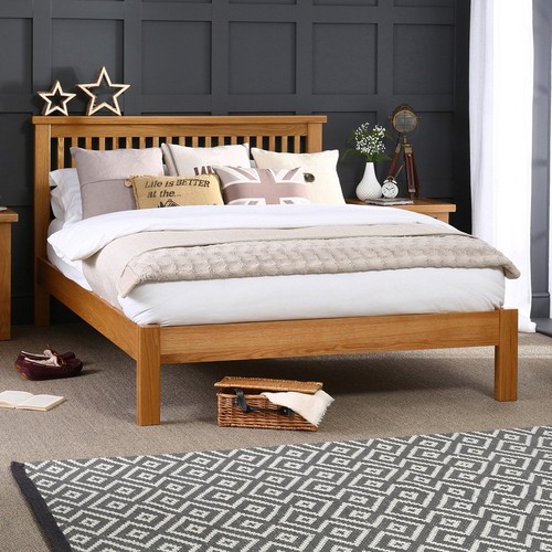 Oak double bed 4ft - bed, 6in