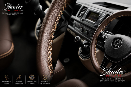 Leather steering wheel cover - leather,