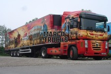 Truck Photo Renault AE Magnum Box Trailer France Red Buffalo Grill #k4cw