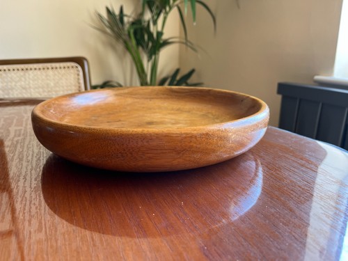 Vintage teak wood - wood, bowl