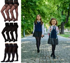 Girl's Black Back To School Classic Tights 3 PACK 20 60 80 100 Den 9-16 Years