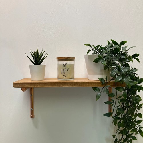 Shelf with copper - with, brackets