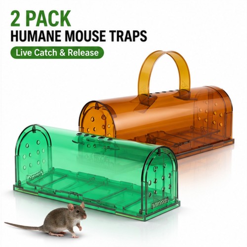 Pack humane mouse traps live - traps,
