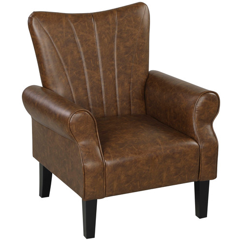 Brown leather wingback - brown,