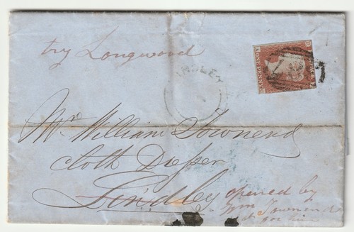 1850 penny red entire - , qv