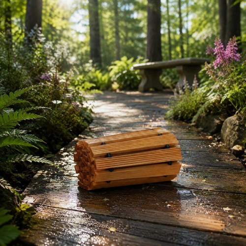 Wooden garden path solid wood - wooden,