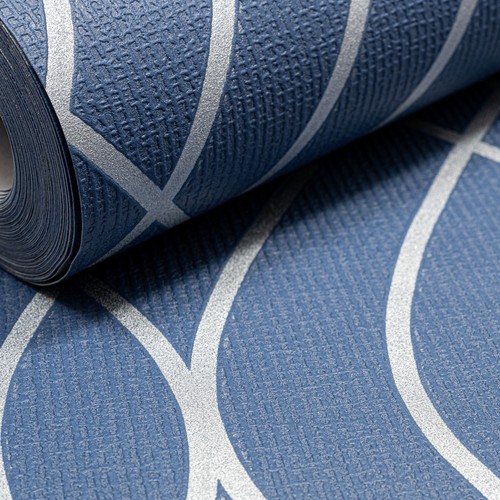 Blue silver geometric - blue,