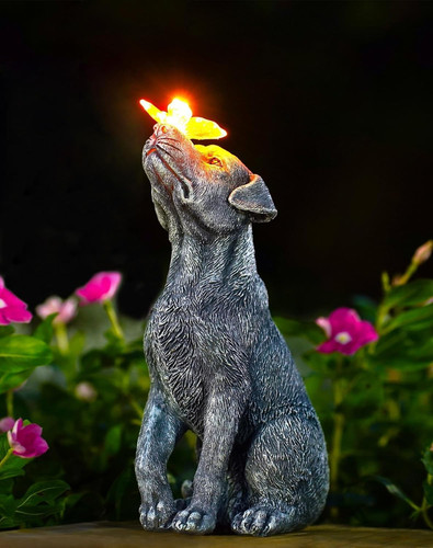 Dog garden ornaments - garden, with