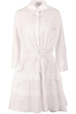ALAÏA WHITE COTTON MIDI DRESS