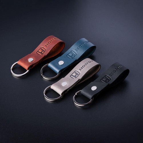 Leather honda keyring - honda, car