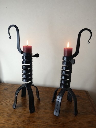 Pair vintage wrought - pair, rat