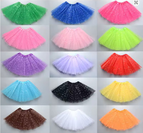 Girls glitter star tutu skirt - star,