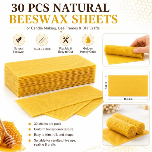 30pcs beeswax sheets honeycomb - beeswax,