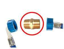 BRASS Washing Machine / Dishwasher Inlet Hose Joiner Extender - 25mm - 3/4" BSP