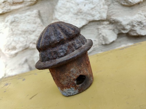 Vintage cast iron railing post - iron,