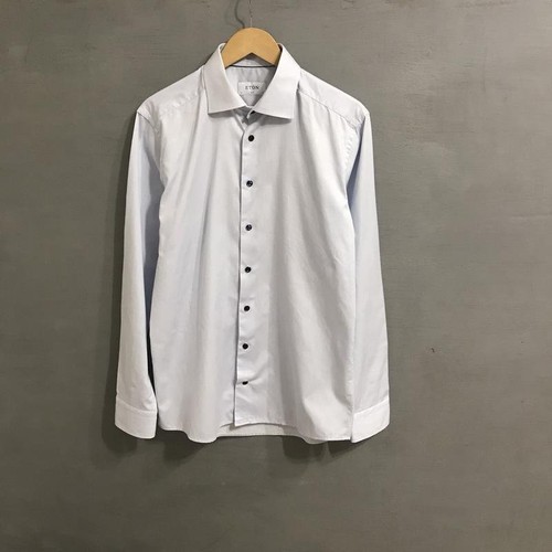 Men eton shirt - blue, cotton