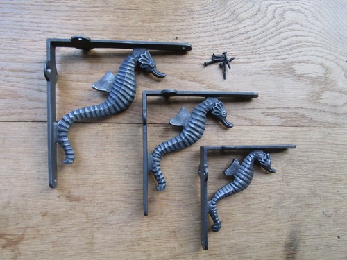 Rustic iron shelf - , brackets